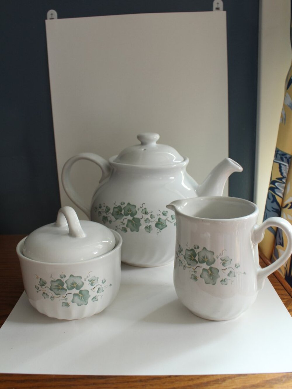 Corelle 3 Piece Tea Set Callaway Ivy Pattern